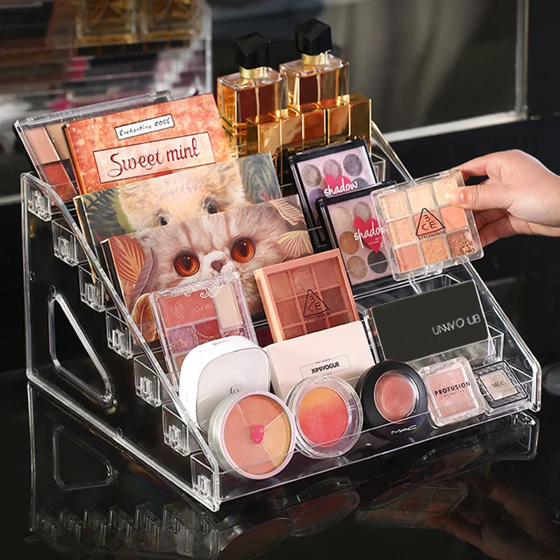 

Transparent Display Stand Shelf 3-7 Tier Acrylic Display Rack Cosmetic Storage Organizer Tray Nail Polish Lipstick Riser Rack