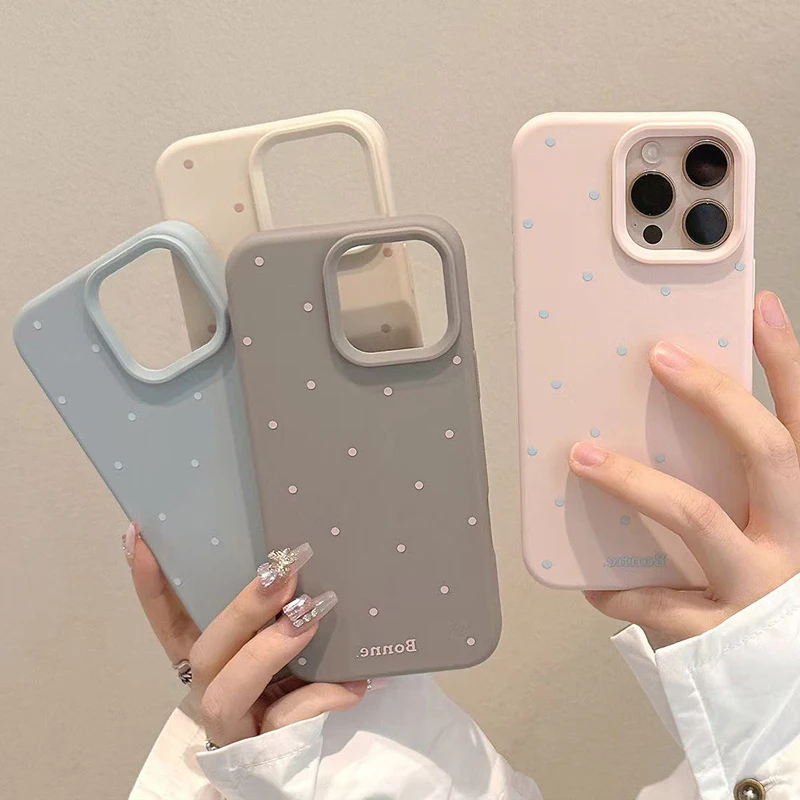 Korean Wave Point Candy Color Shockproof Soft Silicone Phone Case
