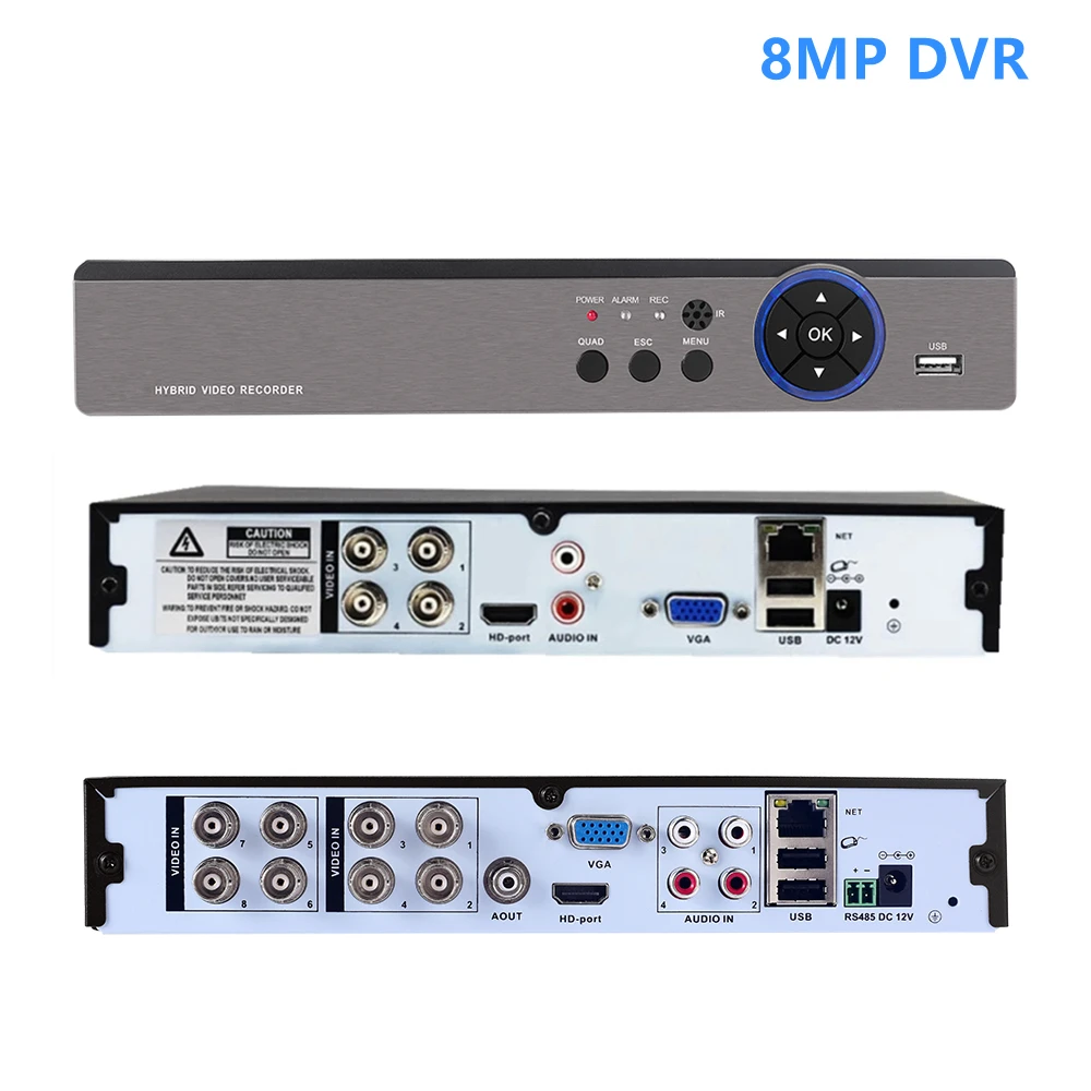 

4CH 8CH 4K 8MP CCTV AHD DVR H.265 8 Channel 5MP 4K Digital Video Recorder Hybrid 8MP NVR Network Recorder XMEye Motion Detection