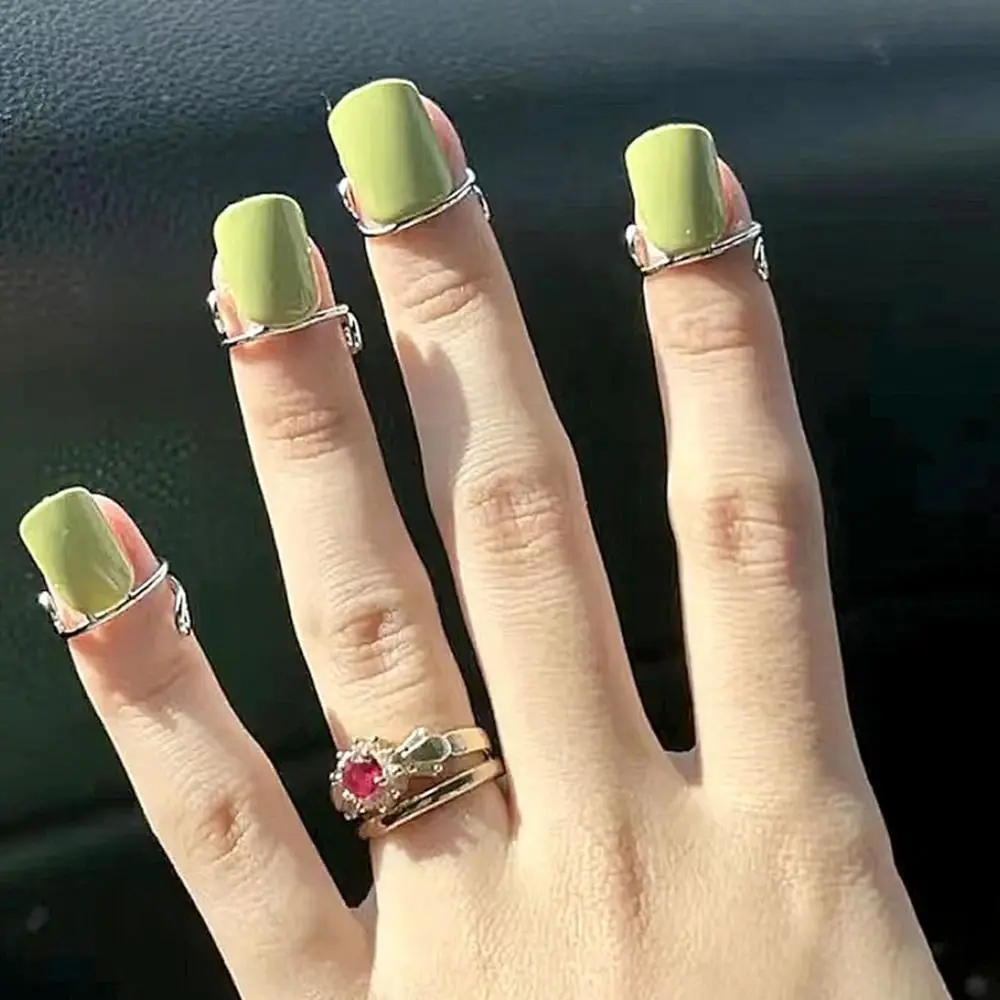 New Nail Rings Fingertip Nail Rings for False Nail Women Girls Phalanx Ring Adjustable Reusable Removable Nail Art Decoration