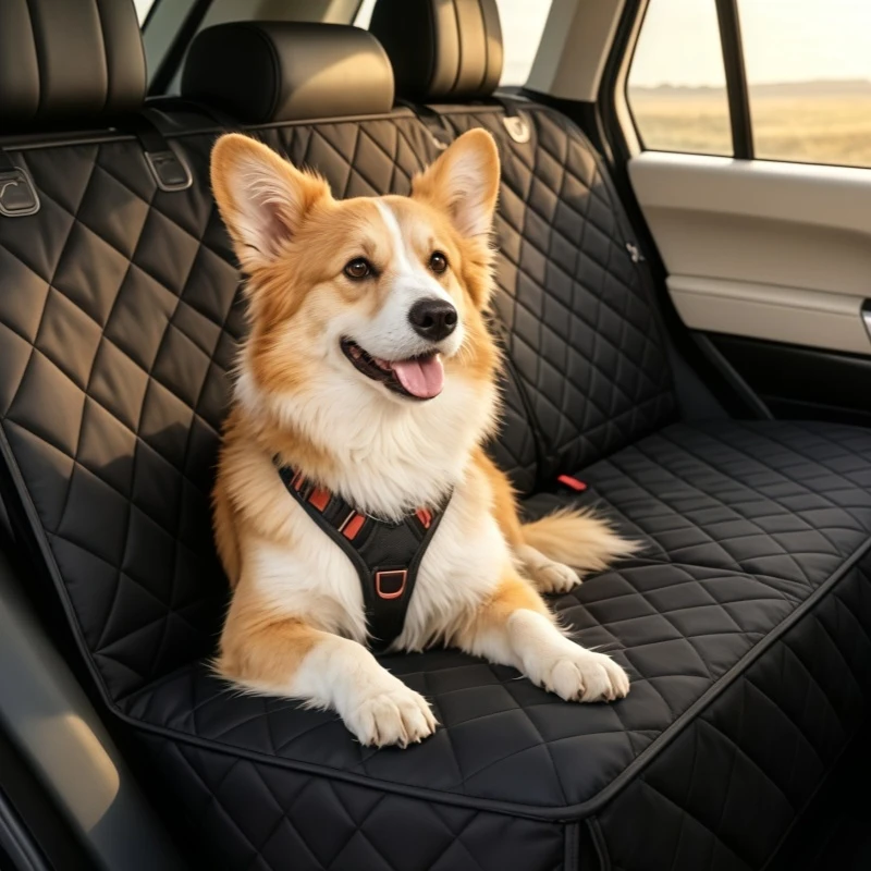 Hunde-Autositzbezug, Reisematte für Haustiere, wasserdichter Hunde-Autositzschutz mit Mittelarmlehne für Hunde