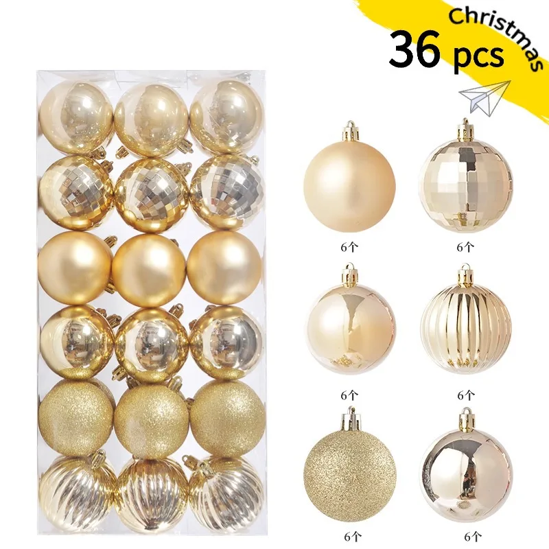 36 bolas de Navidad, adornos para árbol de Navidad, bolas colgantes para árbol de Navidad, decoración para fiesta en el hogar, regalo de Año Nuevo 2024, Navidad