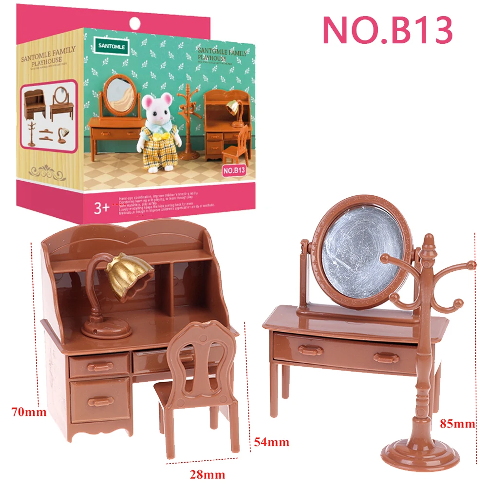 Enchanting Woodland Dollhouse Furniture Set - Miniature Bedroom & Bathroom Accessories