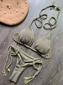 Costume da bagno con fasciatura in corda intrecciata brasiliano 1