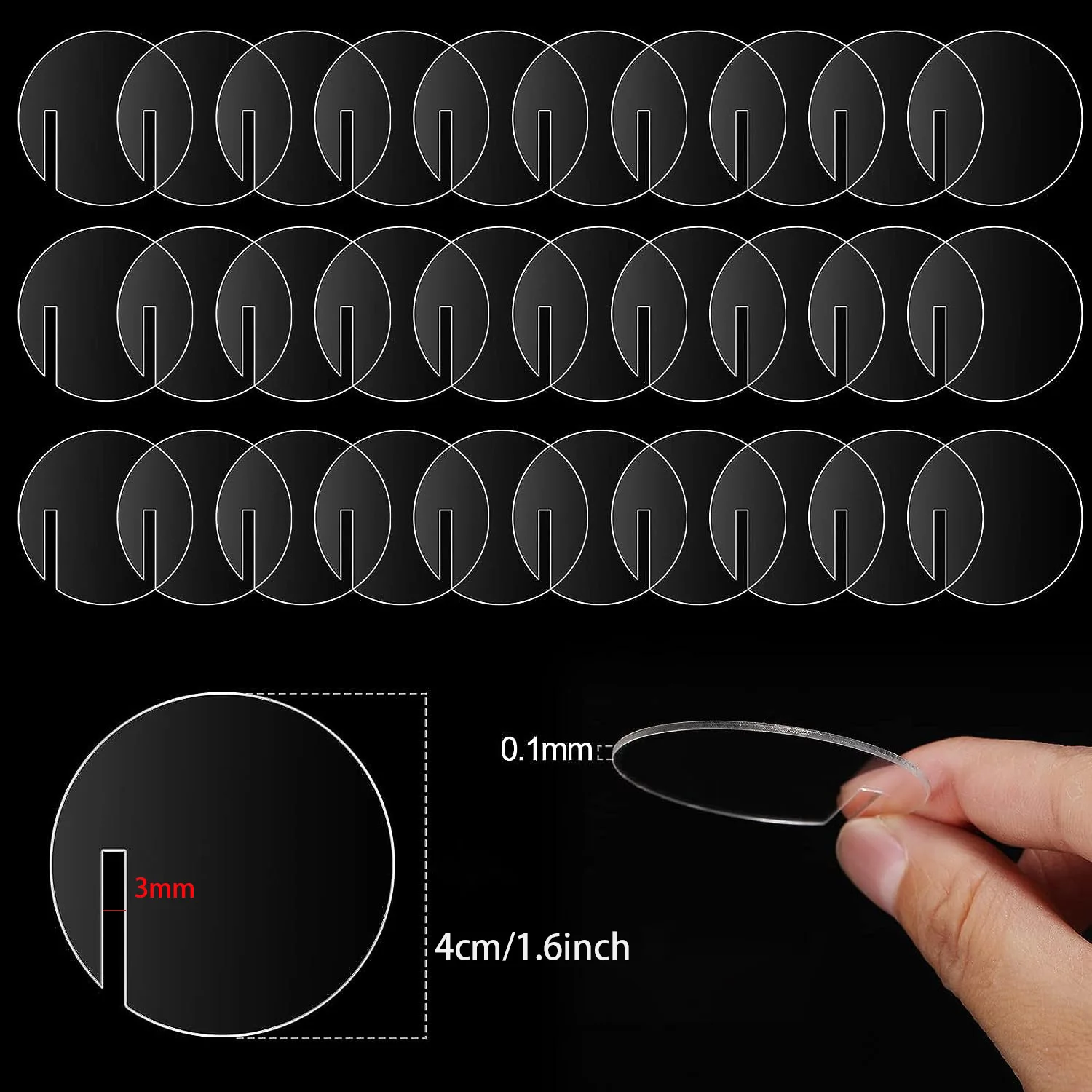 30Pcs/Set Acrylic Circle Drink Tags Round Party Drink Tag Circle Drink Markers Blank Acrylic Tags Rim of Glass Party Decoration