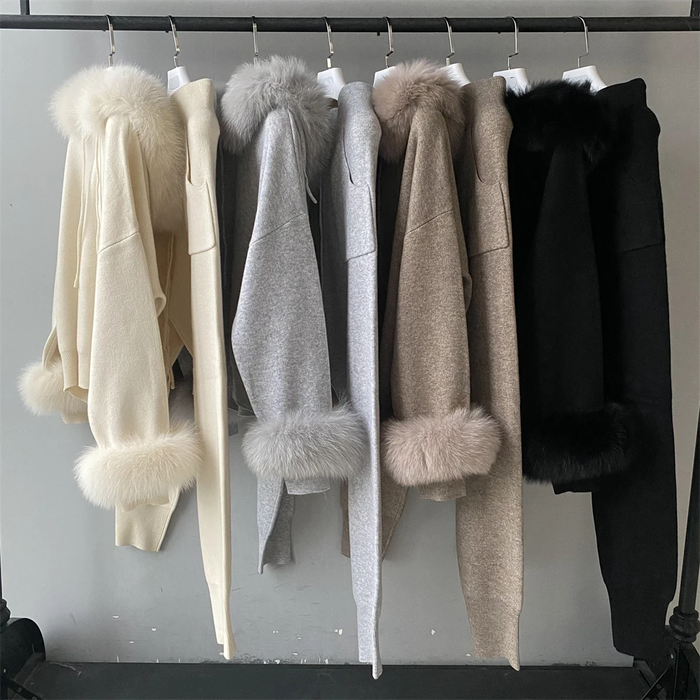 Two piece knit set for women high stretch wool blend