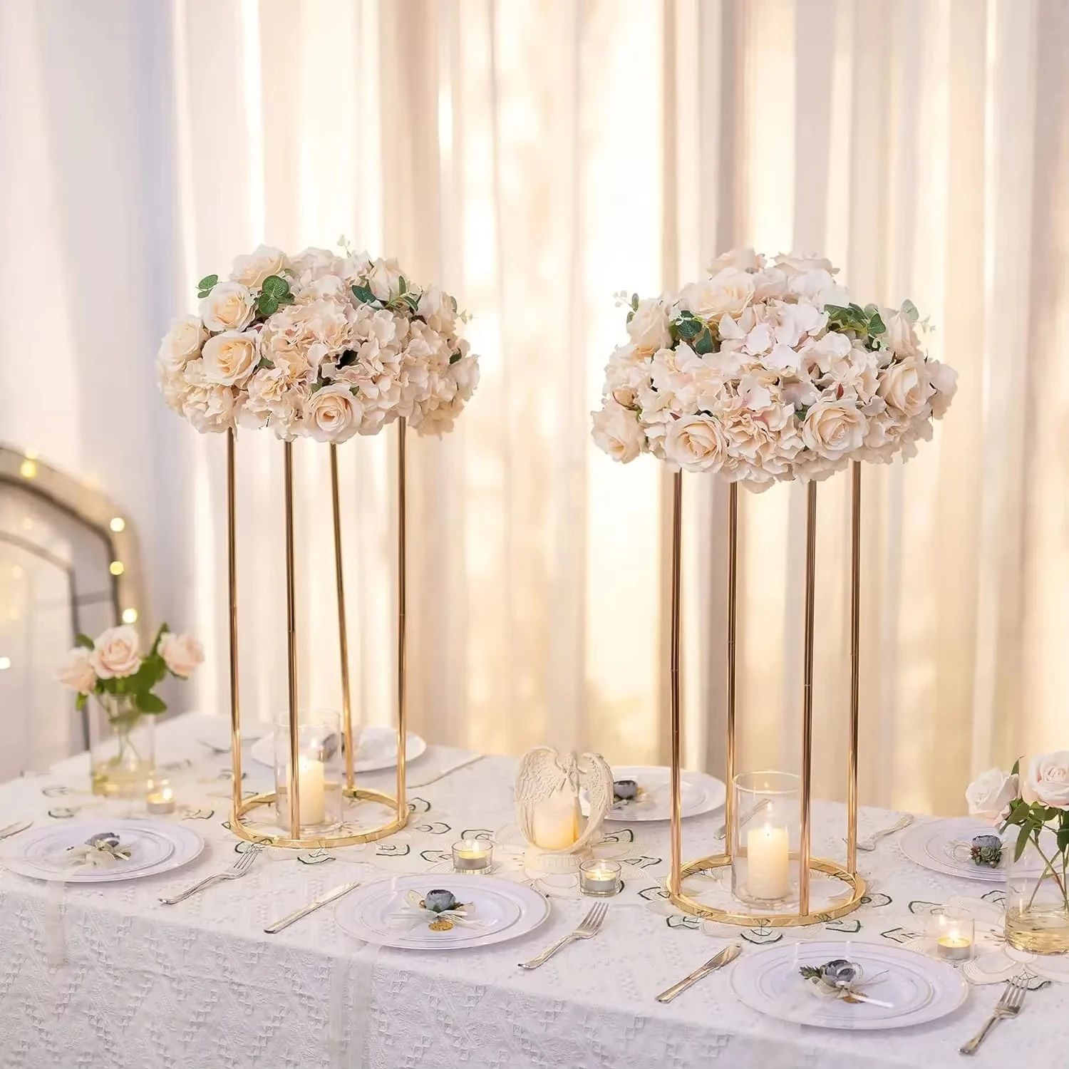 Metal Pillar Wedding Home Party Centerpiece Decoration Modern Geometric Flower Stand