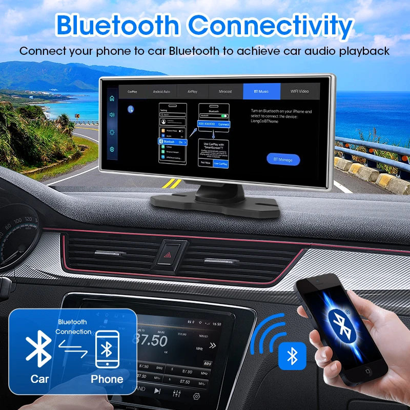 Universal 11.26 Inch 4K 3840*2160 Car DVR Multimedia Wireless Carplay & Android Auto BT AUX for MP5 Player Monitor Screen car multimedia player car radio multimedia player car display monitor car radio video player car video player