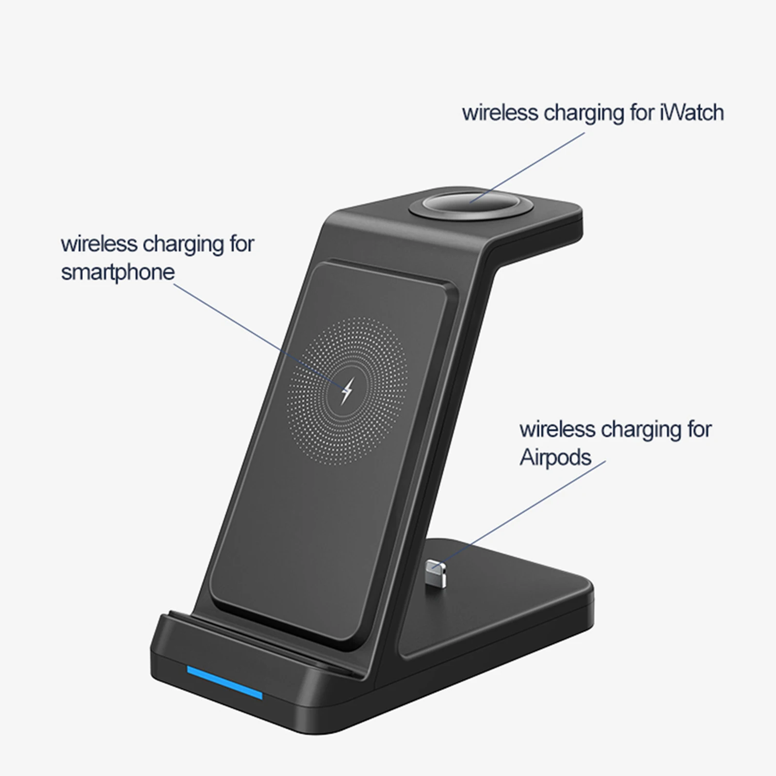 GENAI Charging Station for Multiple Devices 3 in 1 Fast Charging Station Dock for AirPods Pro 3 2 Smartphones Charger for iWatch