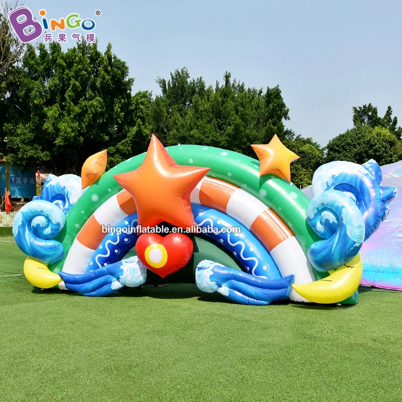 Theme Park Equipment 6x2.5m Inflatable Background Wall For Decoration Kids Summer Party Blow Up Ocean Backdrop Balloon Toys 2