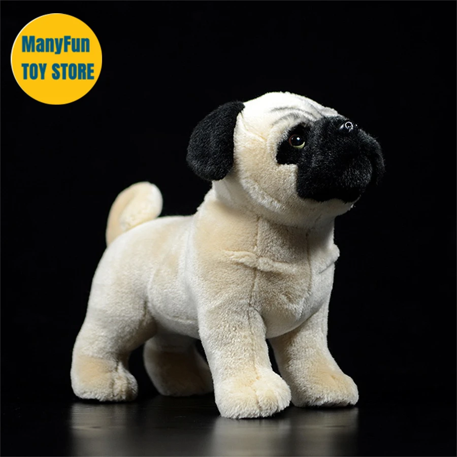 Puggle Pugs High Fidelity Pug Plushie Pekingese Dog Plush Toys Lifelike Animals Simulation Stuffed Doll Kawai Toy Gifts For Kids 5