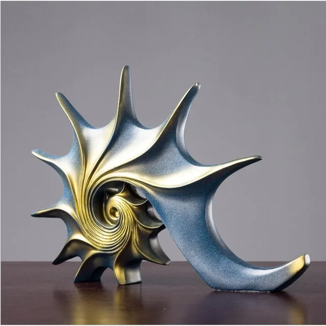 Statue de conque en résine, escargot de mer, Sculptures d'animaux, Figurines artisanales, cadeau de noël, porche, maison, bureau, décoration, ornements 4
