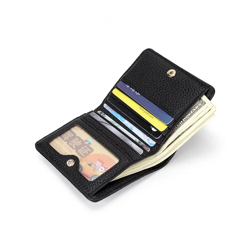 Genuine Leather Designer Wallet Women Short Purse Fashion Card Pocket Money Bag Thin Ladies Luxury Clutch Fold Purses Wallets