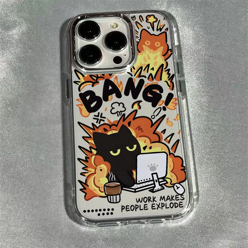 Work Explosion Transparent TPU Silicone Phone Case - Durable Soft Back Cover