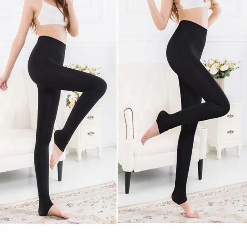 Women Winter Leggings Warm High Waist Solid Color Velvet Women Thickened Velvet Leggings