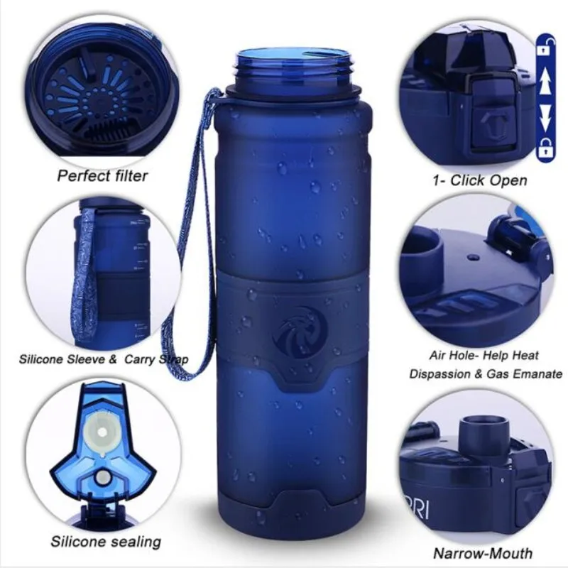 Leak-Proof 400ml Time-Marked Water Bottle - Portable & BPA-Free
