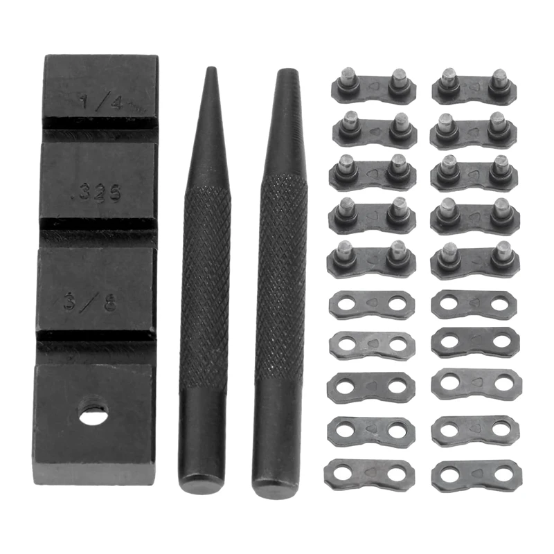 Pocket Chainsaw Breaker Chain Saw Repairing Mending Tool Set 3PCS with 10 Sets 0.325In Chainsaw Chain Joiner Link Repair