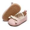 VISgogo Baby Girl Princess Shoes Premium PU Mary Jane Flats Infant Bow First Walker Crib Shoes for Party Festival Baby Shower 2