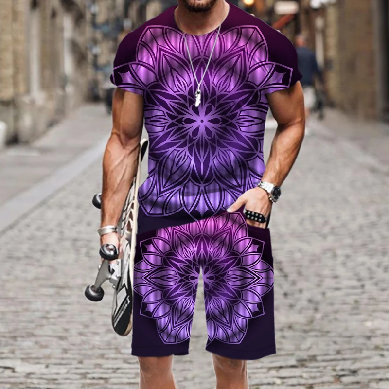 

Outfit Men's T-shirt Set Tops Beach Luxury O Neck Sportswear Funny Short Sleeve 2022 New 3D Printed Harajuku Street Fashion Hot