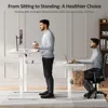 63 Inch Electric Standing Desk Adjustable Height with Wheels,Sit Stand Up Desk,Home Office Desk,Computer Workstation 4
