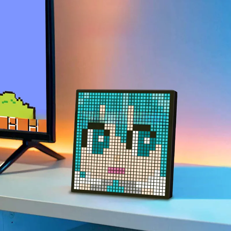 신상 LED 픽셀 스크린, 블루투스 픽셀 스크린, DIY 휴일 선물 테이블 사진 프레임, 벽 펜던트 분위기 픽셀 스크린