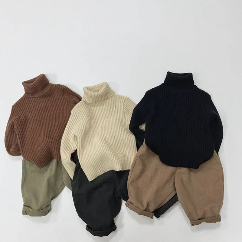 

1 To 8 Years, Winter Children's Clothing Boy's Clothes Pullover Knitting Autumn Sweater Kids Warm Girl Boy Sweaters High Neck