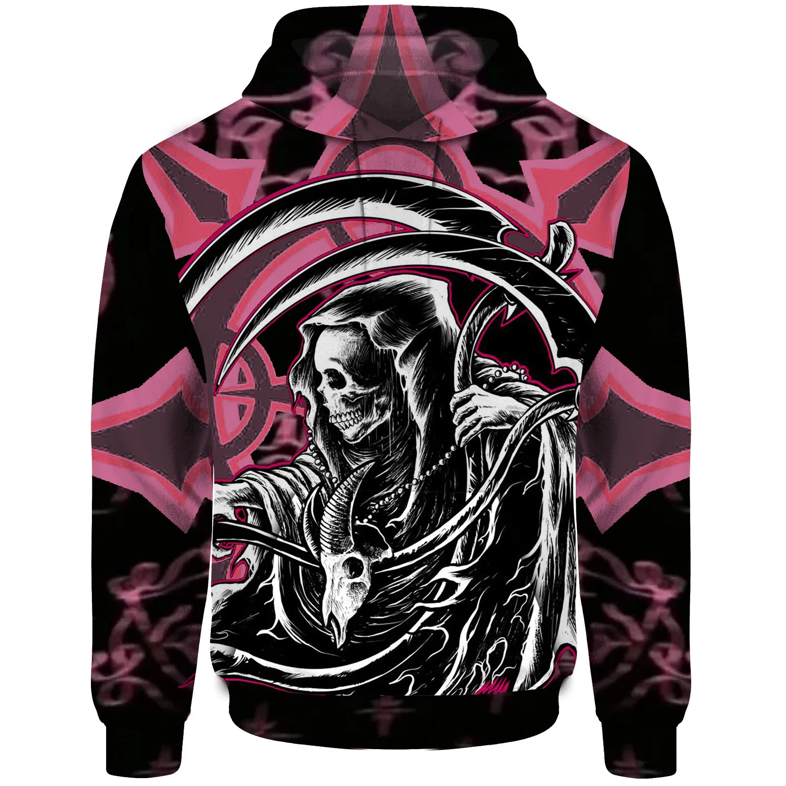 thumbnail image 1 of Sudadera con capucha para hombre de otoño, sudadera con estampado de calavera gótica de guerrero, sudaderas para hombre, ropa Y2k, sudadera con capucha holgada de moda para hombre, 1 of 4