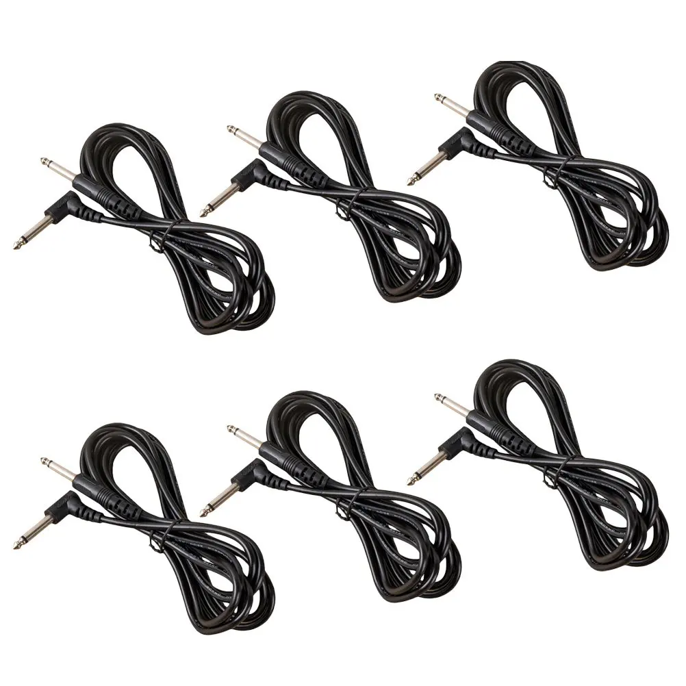 10Pcs 기타 이펙트 케이블 6.35mm 기타 베이스 스피커 연결 라인용 직각 패치 라인 이펙터 페달 연장