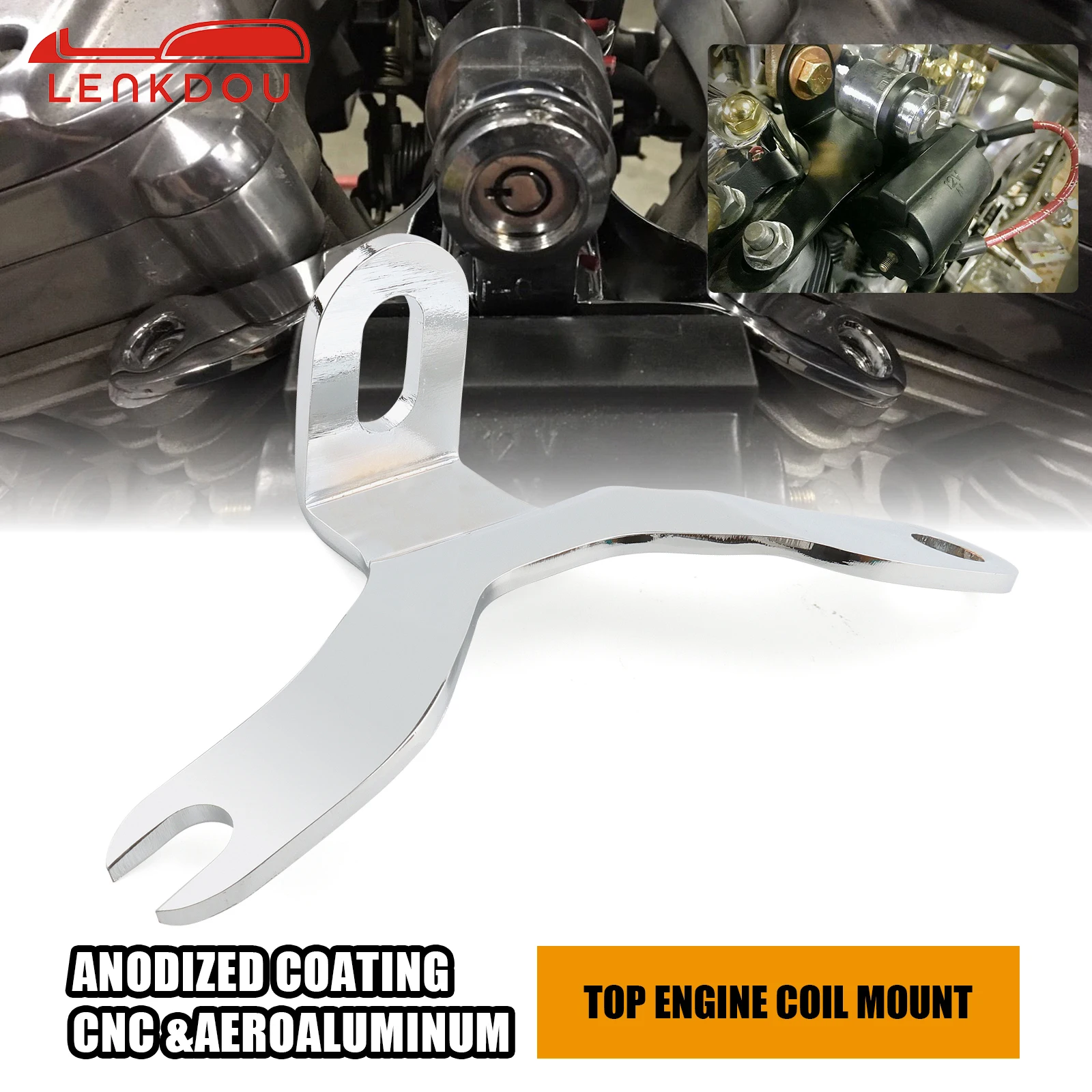 

Motorcycle Black Chrome Top Engine Coil Bracket For Harley FL FX Panhead Shovelhead 1948-1984 Moto Accessories Stainless Steel