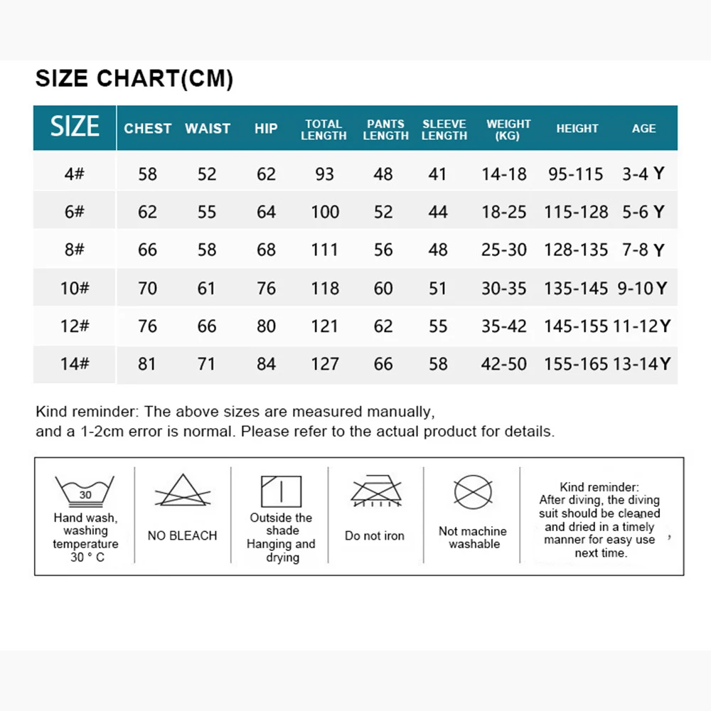 Children's 2.5mm Neoprene Wetsuit Boys Swimming Surfing Snorkeling Suit Warm Long Sleeves Swimsuit Girls One Piece Swimwear 2