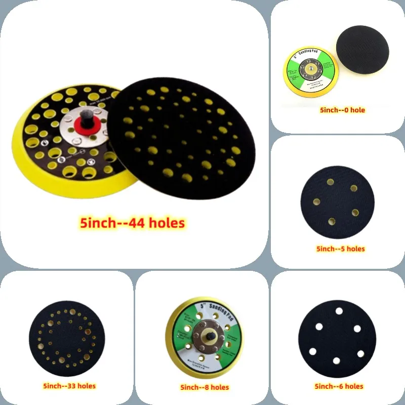 5 inch 125mm 8 holes sanding pad soft interface polishing disc hook and loop protective pad sponge cushion buffer backing pad 5 Inch (125mm) 0/5/6/8/33/44 Holes Sanding Pad Hook and Loop Backup Pad Backing Disc for MIRKA Sander Polisher Tools Accessories