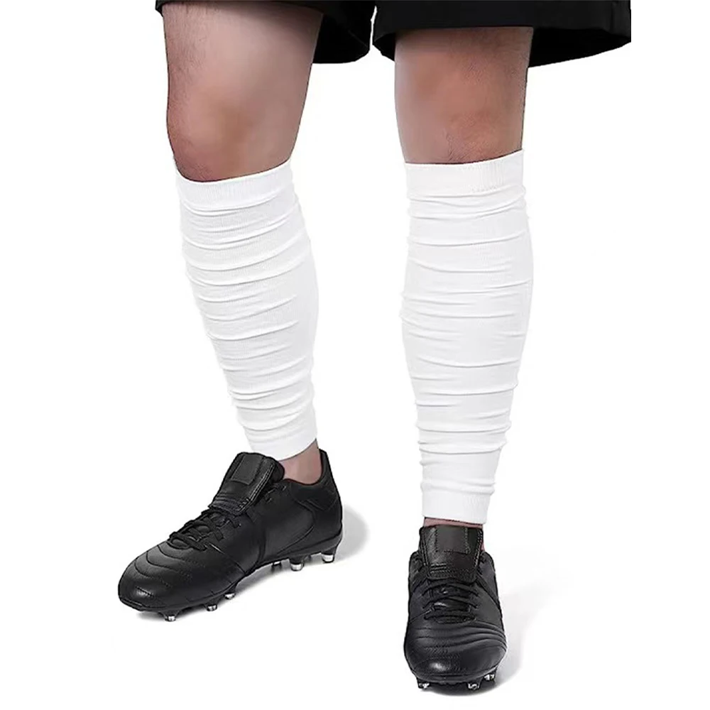 Extra Long Stacked Rugby Socks with Thickened Cushioning Calf Protectors for Running, Skipping, Cycling and Playing Ball