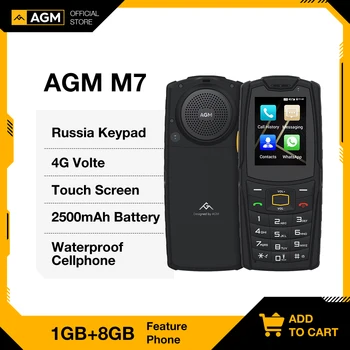 English Russia Keypad Rugged Phone AGM M7 4G Volte Android Feature Phone Waterproof  Touch Screen Mobile Phone 2500mAh Cellphone 1