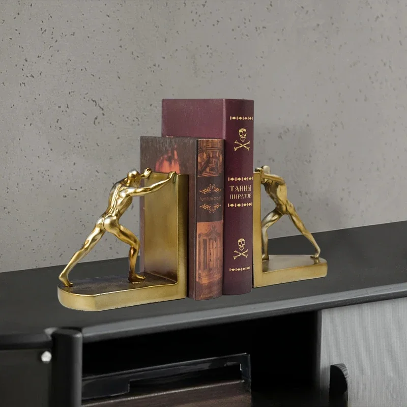 

European Style Creative Bookends Home Decoration Crafts Desk Bookshelf Bookcase Ornaments People Book Push Figurines Miniatures