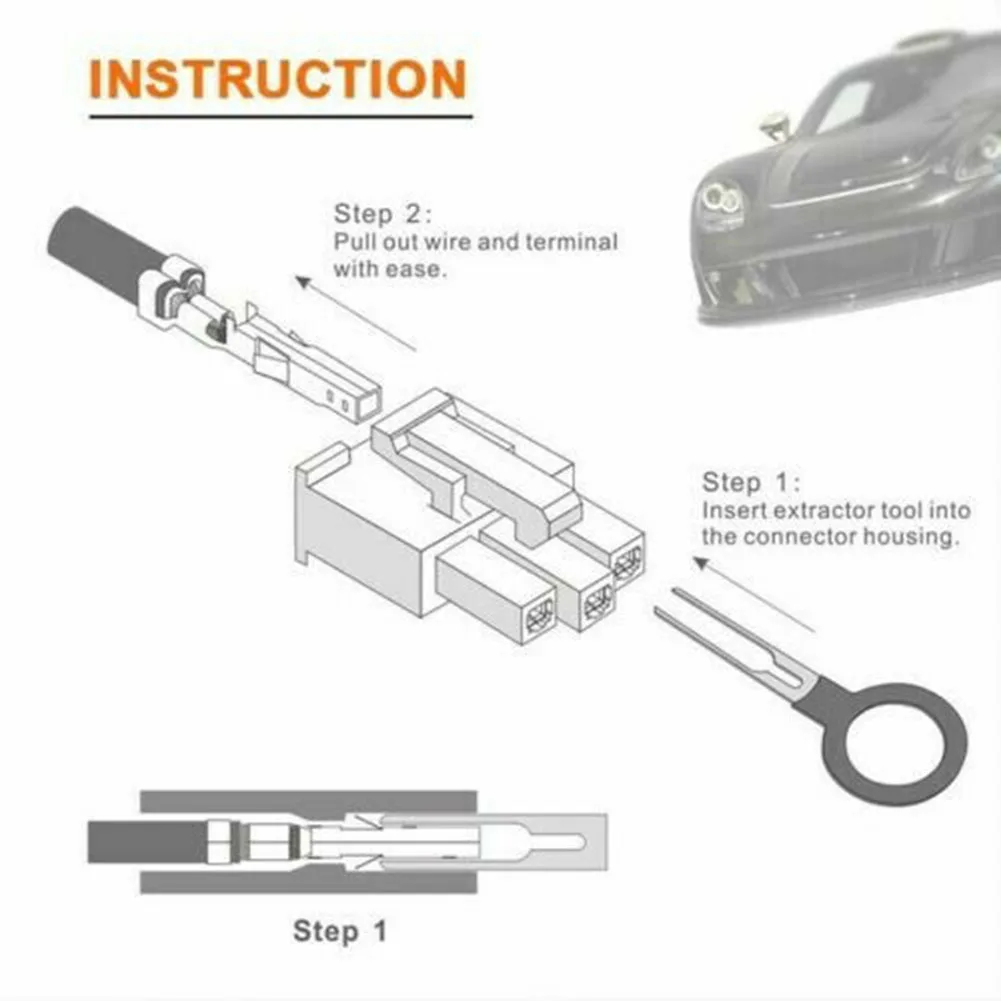 

Auto Terminal Removal Tool Automotive Set Stainless steel Wiring Connector Crimp Electrical Kit Stainless Steel
