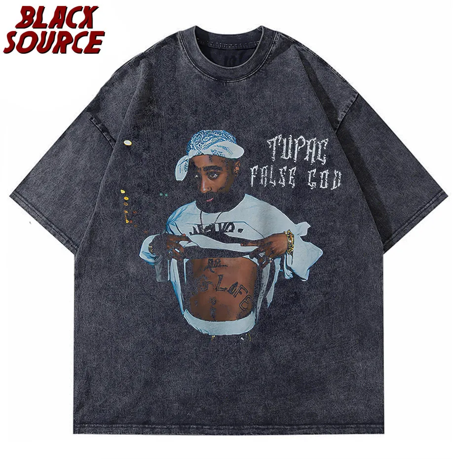 

Men Hip Hop Rap 2pac Graphic Print T Shirt Summer Casual Short Sleeve T-Shirts Tops Fashion Tshirts Streetwear Vintage Tupac Tee