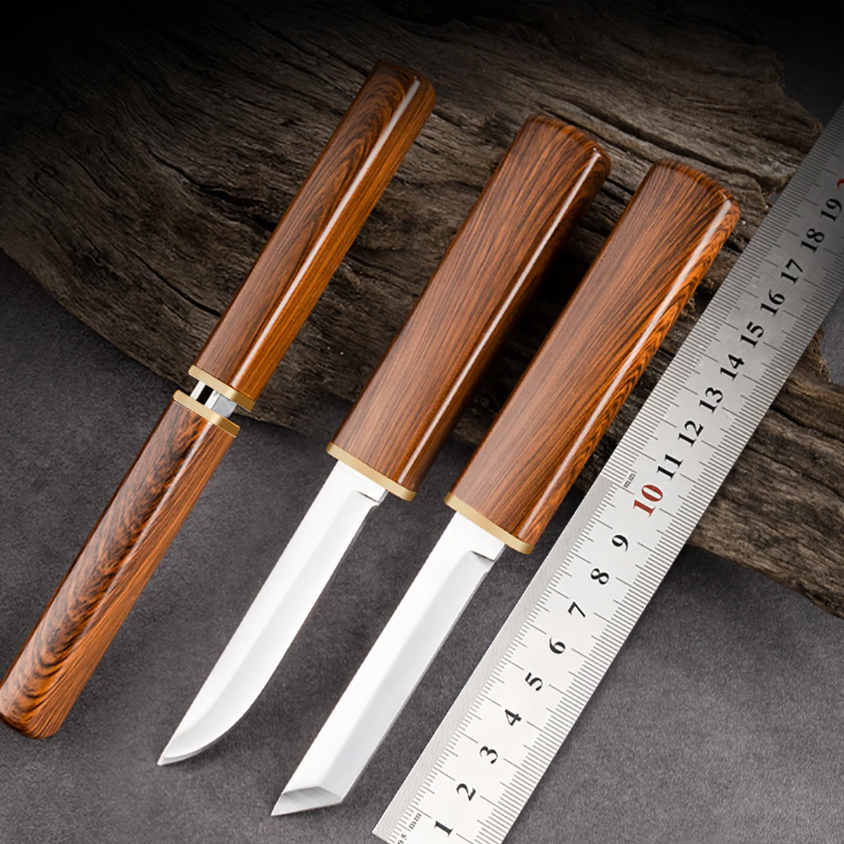 2-in-1 Stainless Steel Utility Knife - Outdoor Paring  Meat Cutter
