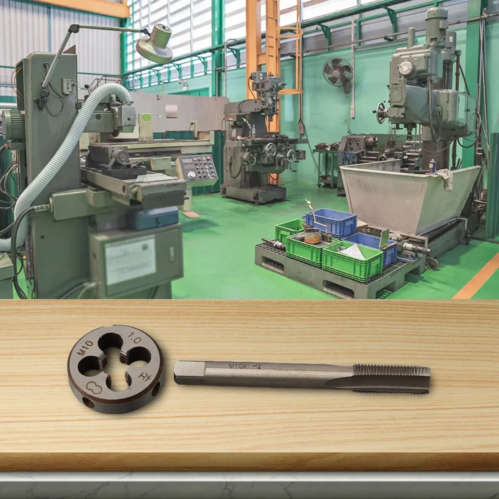 탭 다이스 1 * M10 X 1.0mm 다이스 1 * M10 X 1.0mm 탭 1.0mm 다이스 내구성 HSS M10 X 1mm 고품질 1.0mm 탭