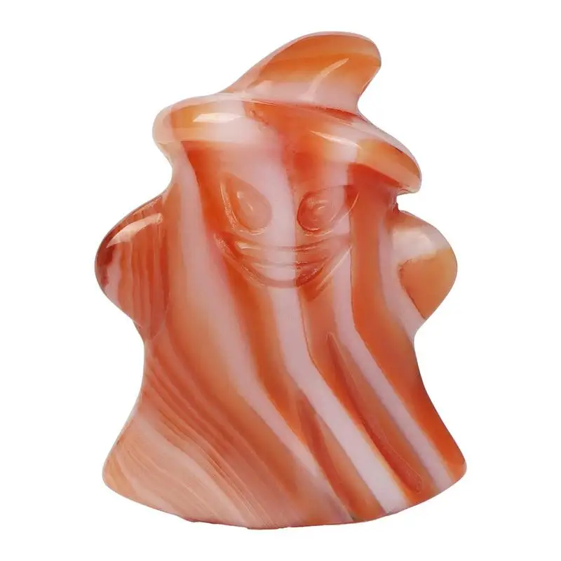 Crystal Ghost Natural Gemstone Hat Statue Di Fantasmi Figurine Di Cristallo Wizard Energy Mineral Gemstone Crafts Gifts For Study Room