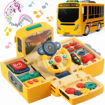 Montessori Bus Toy with Steering Wheel 1