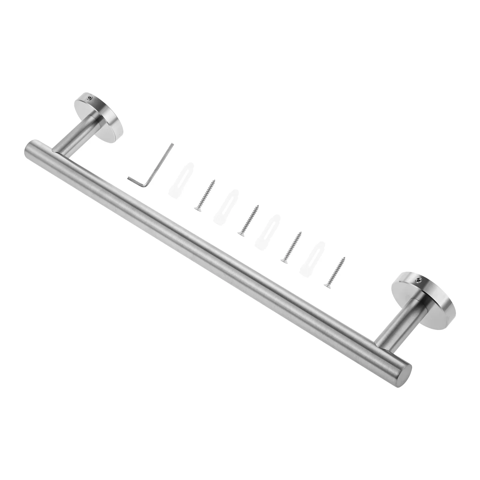 1pc 40cm Towels Rack Rail Bar Bathroom Hardware Accessories Brushed Nickel Stainless Steel Robe Coat Clothes Hook Towel Holder