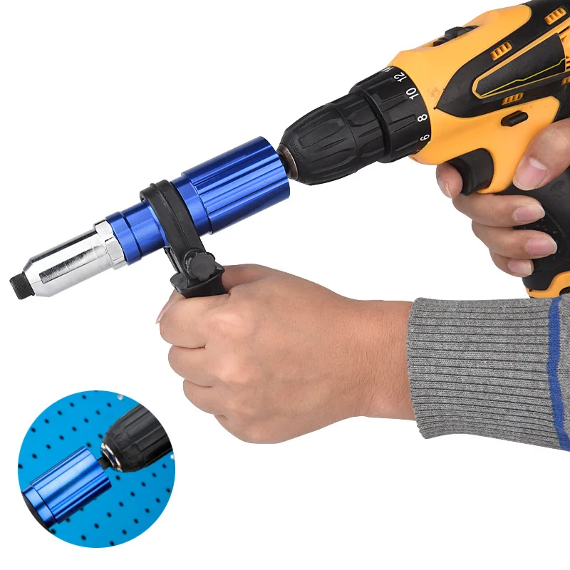 

Electric Riveting Gun Adapter 2.4mm-4.8mm Rivet Nut Gun Drill Bit Nozzle Cordless Conversion Connector Power Tools