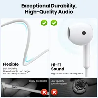 TOPK-Écouteurs intra-auriculaires avec microphone, contrôle du volume, prise jack 3.5mm, universel, pour iPhone et Android 4