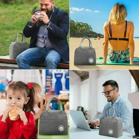 

Portable Lunch Bag Cotton Thermal for Kids Insulated Waterproof Canvas Picnic Food Storage Insulation Cool Food Storage Bag Box