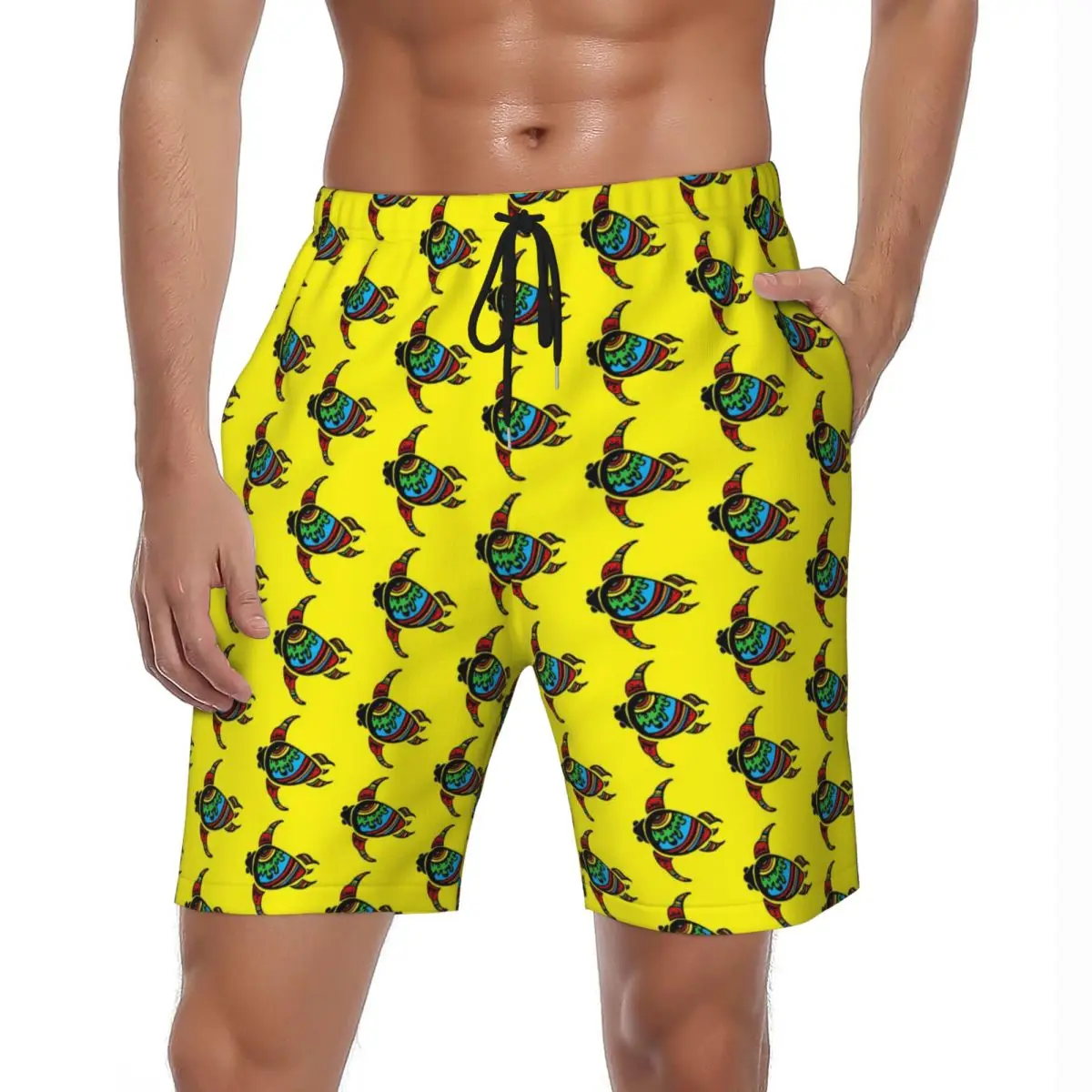 

Bohemian Turtles Board Shorts Summer Animal Print Hawaii Beach Short Pants Man Sports Comfortable Graphic Swim Trunks