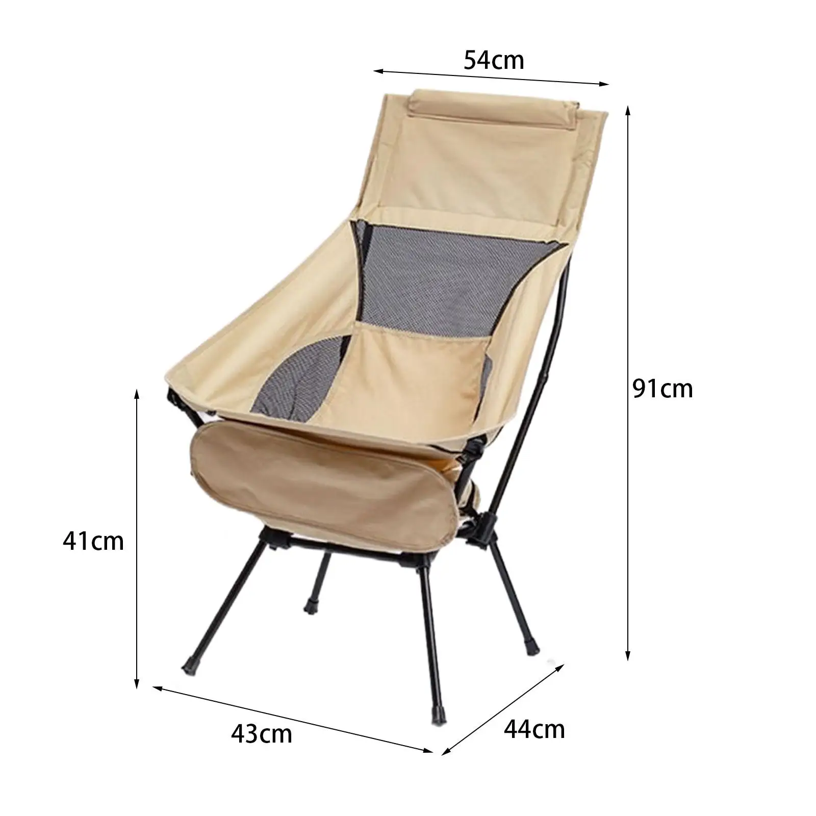 Collapsible Camping Chair Telescopic Stool Beach Chair Compact Portable Moon