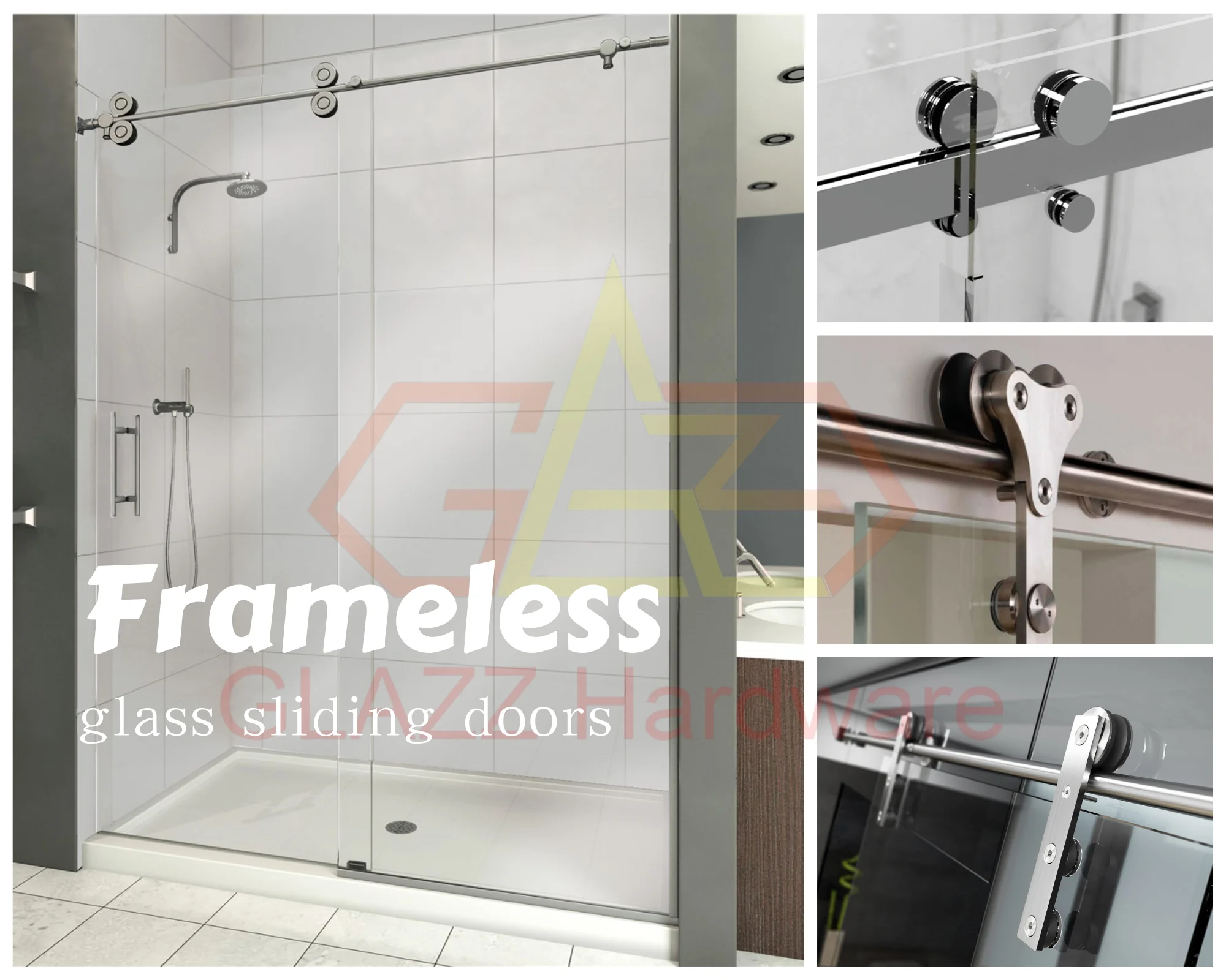 Frameless Glass Shower Room Sliding Door, Simple and Fashionable 2