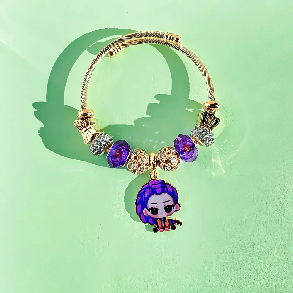 Kpop Demon Hunter Charm Bracelets – Rumi, Mira & Zoey Gold Bangle