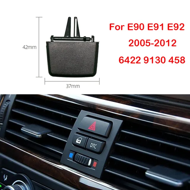 Bouton de plectre de direction du vent pour climatisation, pièce interdite, clip de carte de sortie, BMW Série 3, E90, E91, E92, EHauin 1