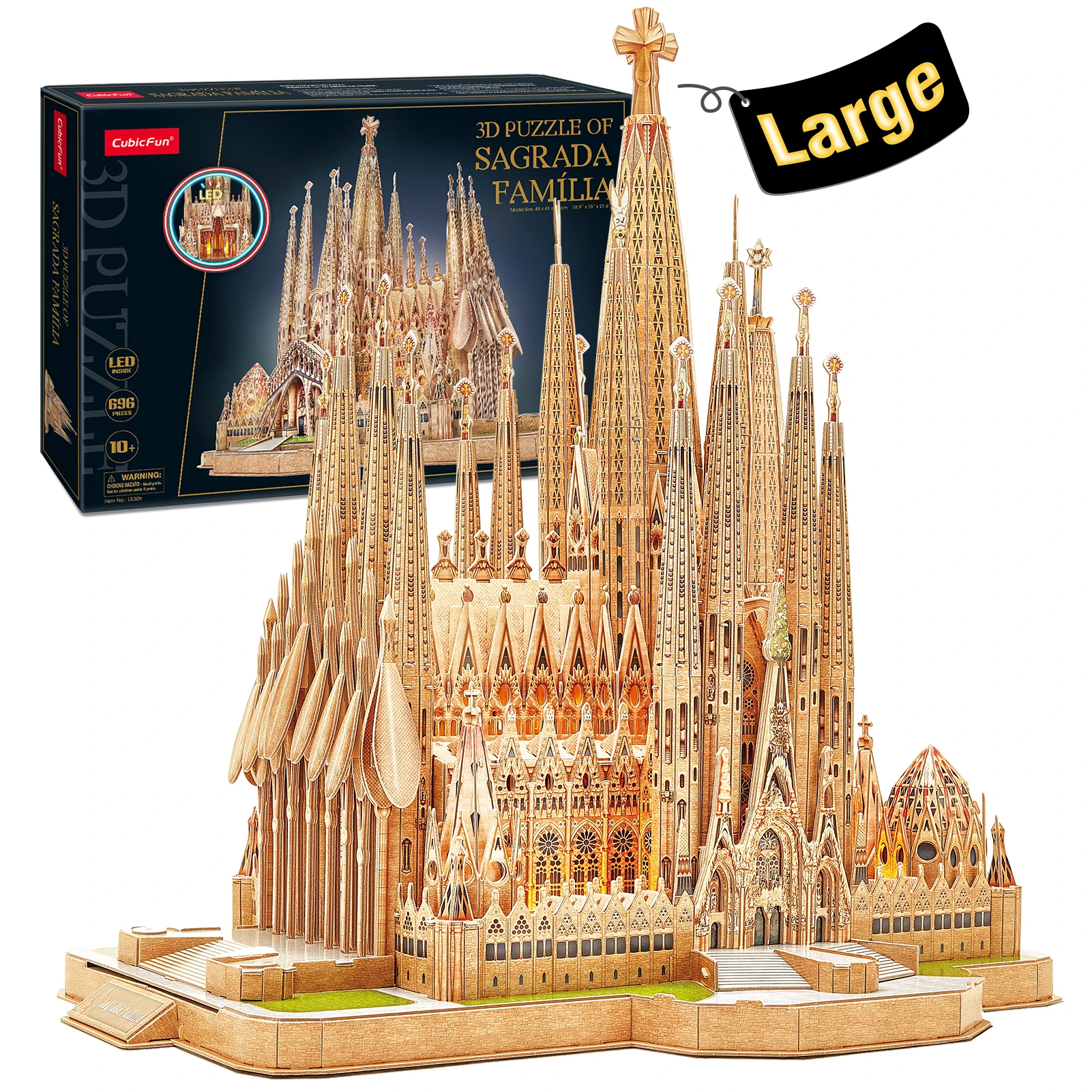 CubicFun 3D Puzzles 696 Pcs Large LED Spain Sagrada Família Moveable Church  Model Kits Jigsaw Cathedral Gifts for Adults Kids - AliExpress